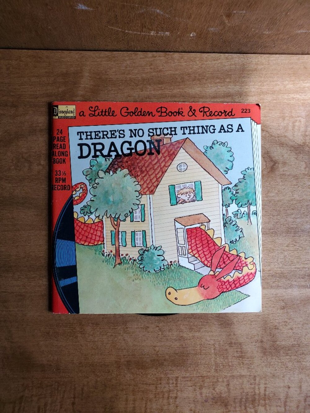 Vintage There's No Such Thing As a Dragon Little Golden Book and Record